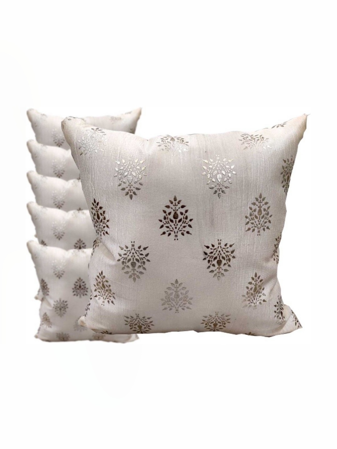 

Good Vibes Cream-Coloured 6 Pieces Floral Square Cushion Covers