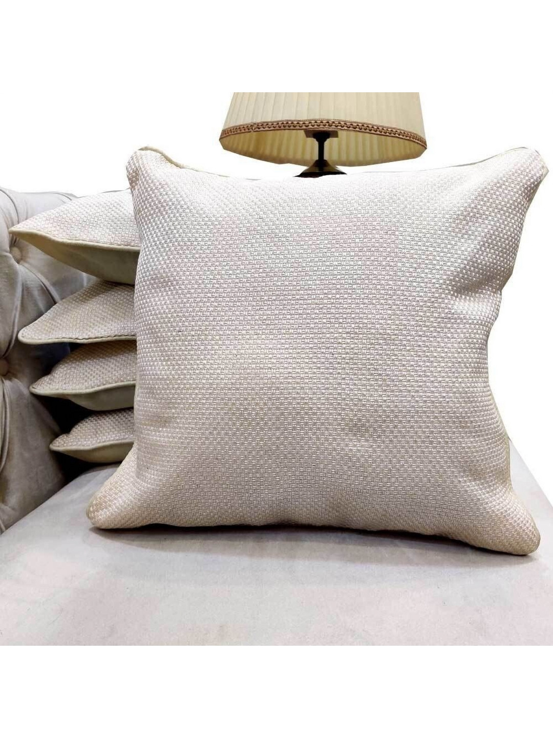 

Good Vibes White 5 Pieces Square Cushion Covers