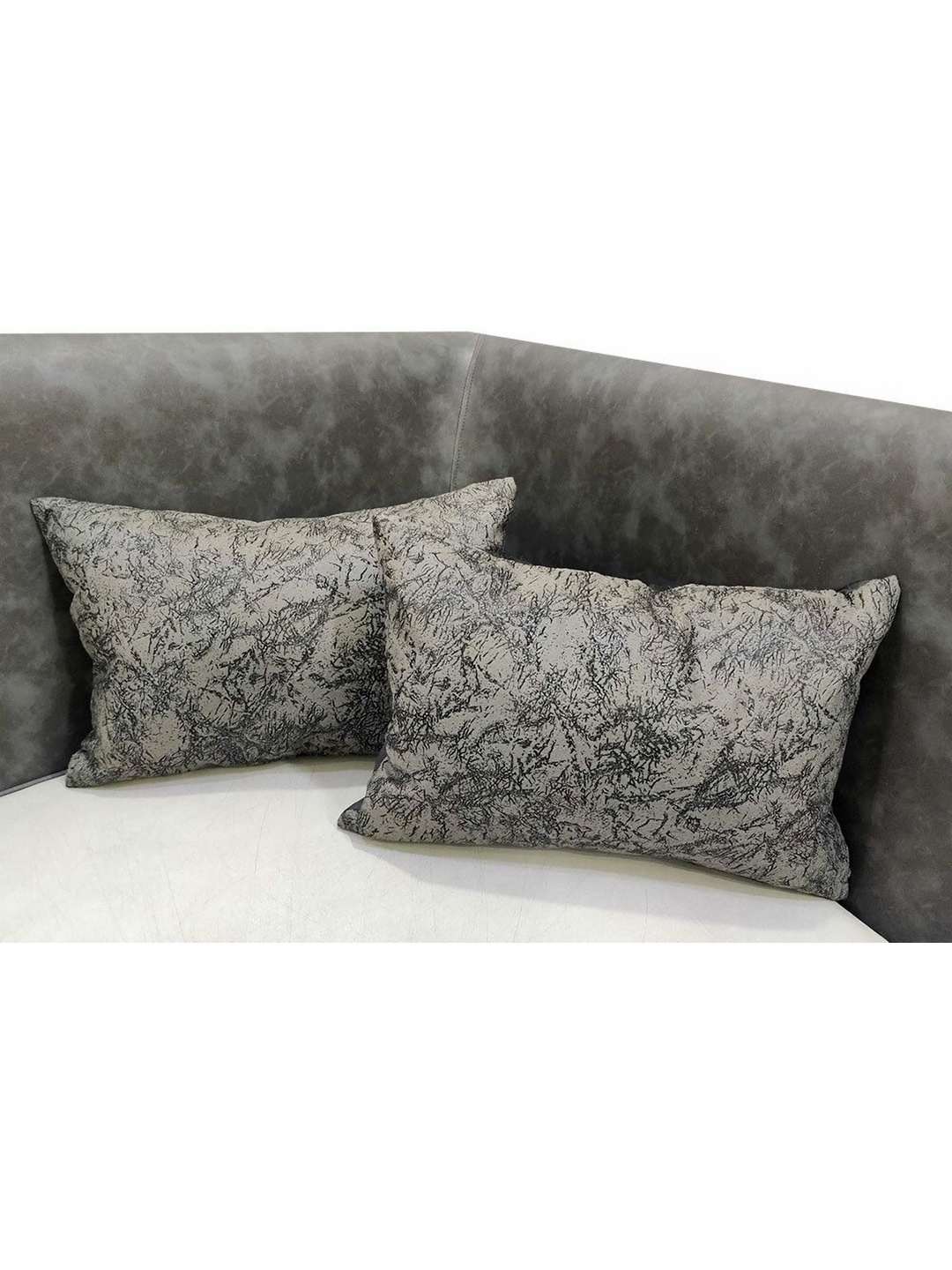 

Good Vibes Grey & Black 2 Pieces Abstract Rectangle Cushion Covers