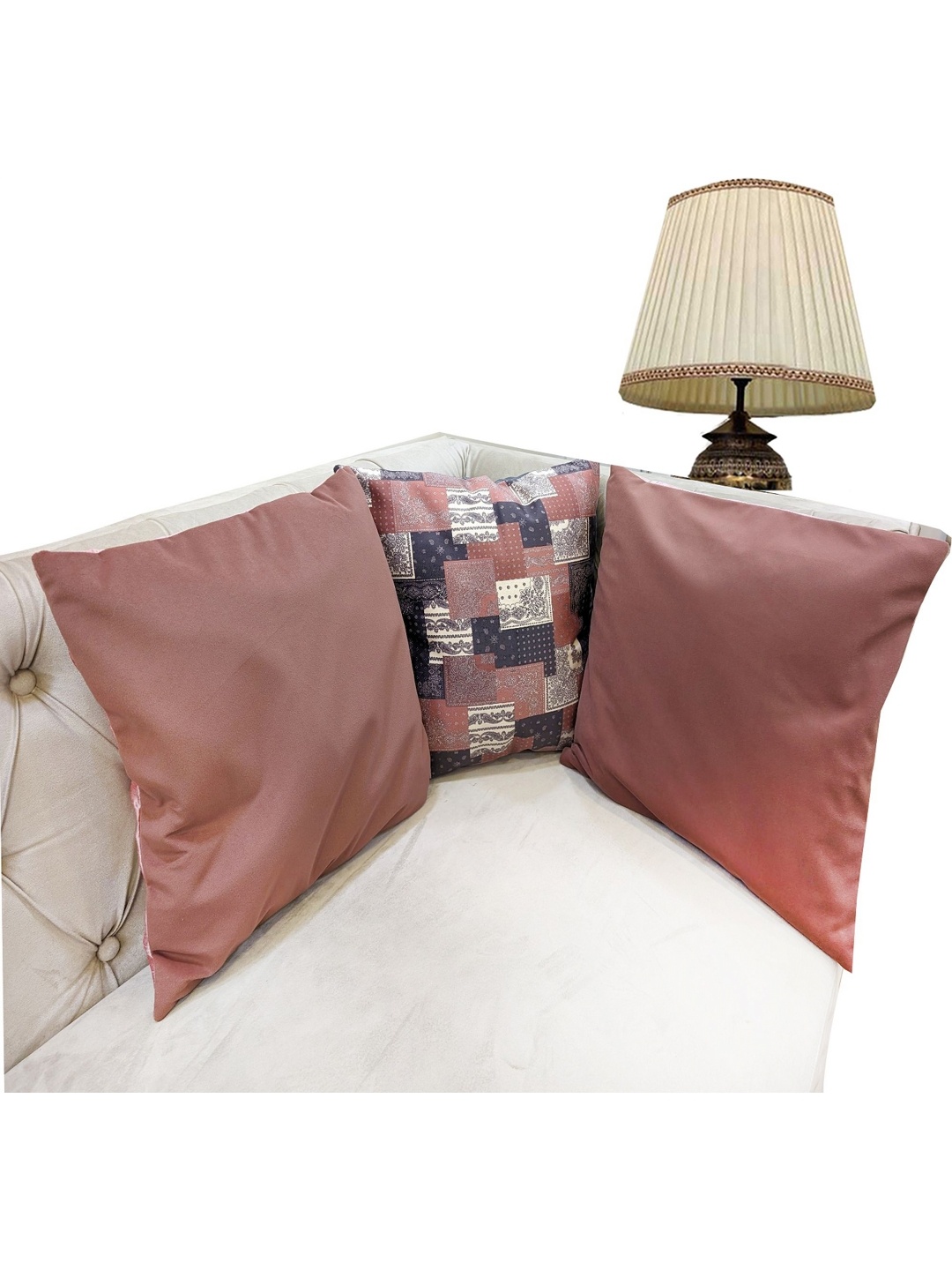 

Good Vibes Pink & Black Set of 3 Geometric Velvet Square Cushion Covers