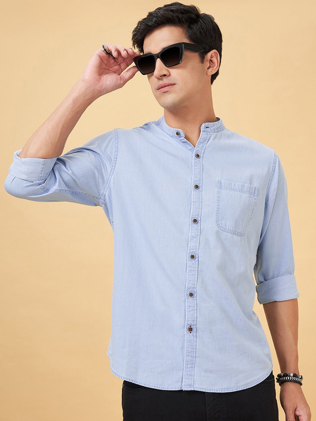 

SF JEANS by Pantaloons Men Slim Fit Opaque Casual Shirt, Blue