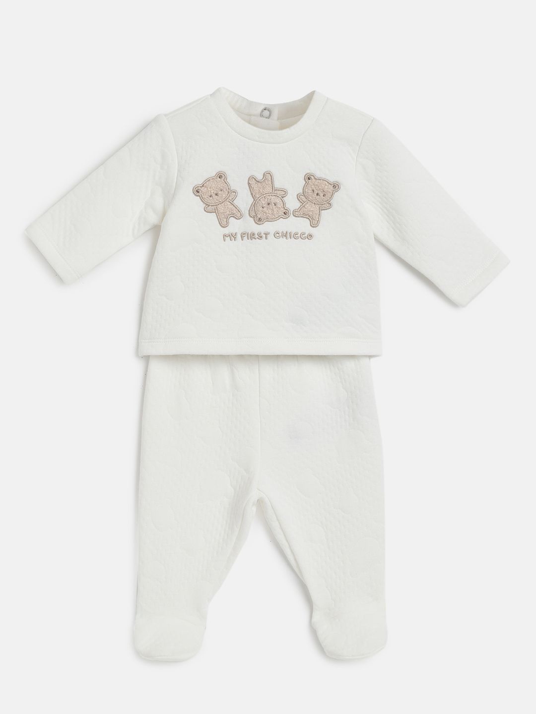 

Chicco Infants Embroidered Sweatshirt With Leggings, White