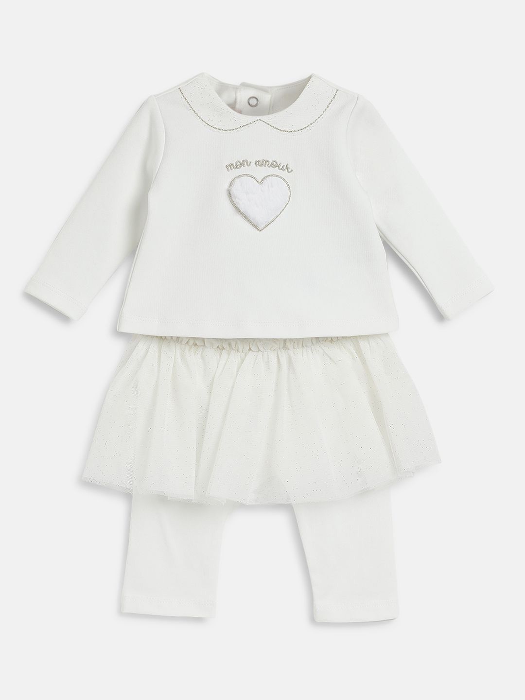 

Chicco Girls Embellished T-shirt With Legging, White