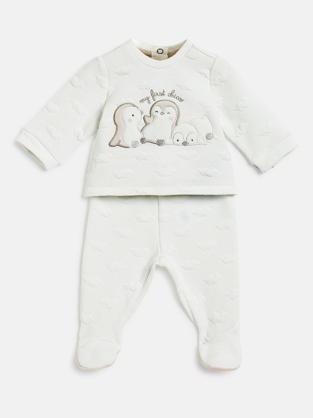

Chicco Infants Kids Embroidered Sweatshirt With Legging, White