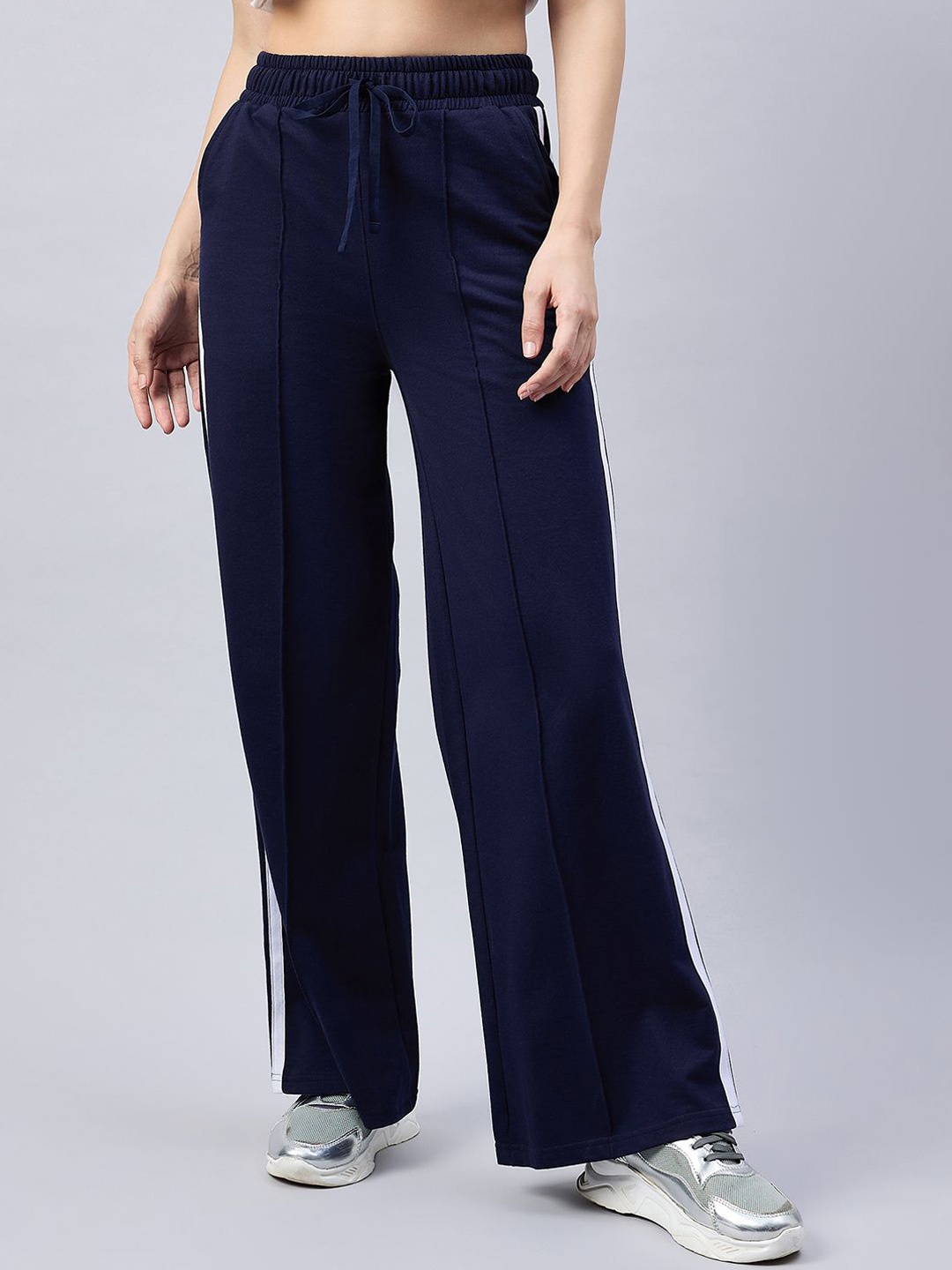 

FEMEA Side Stripe Wide Leg Track Pants, Blue