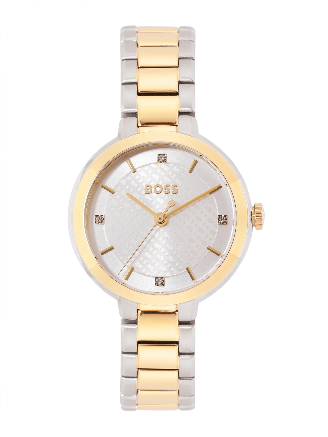 

BOSS Women Sena Embellished Bracelet Style Analogue Watch 1502761, Silver