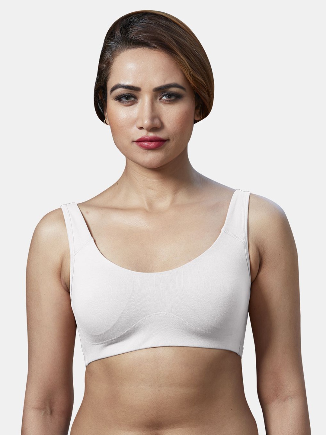 

Dazzle Women Removable Padding Half Coverage Sports Bra, White