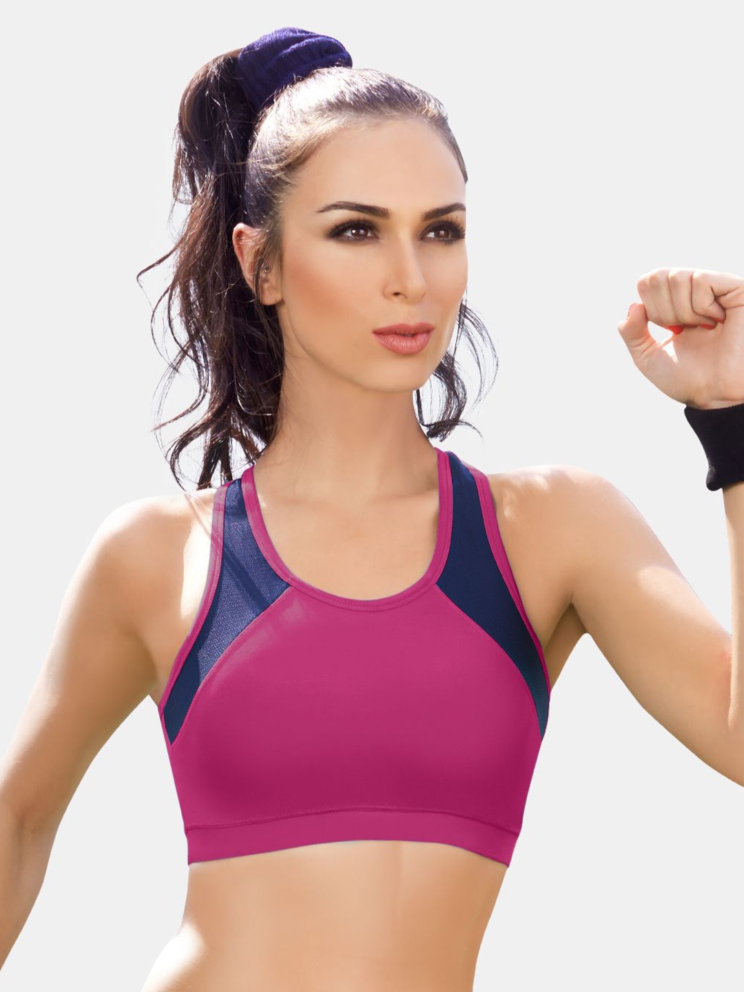 

Dazzle Women Removable Padding Full Coverage Sports Bra, Pink