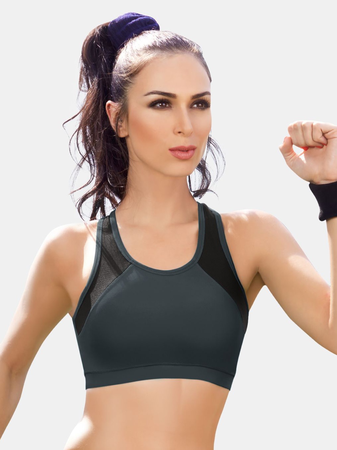 

Dazzle Women Removable Padding Full Coverage Sports Bra, Grey
