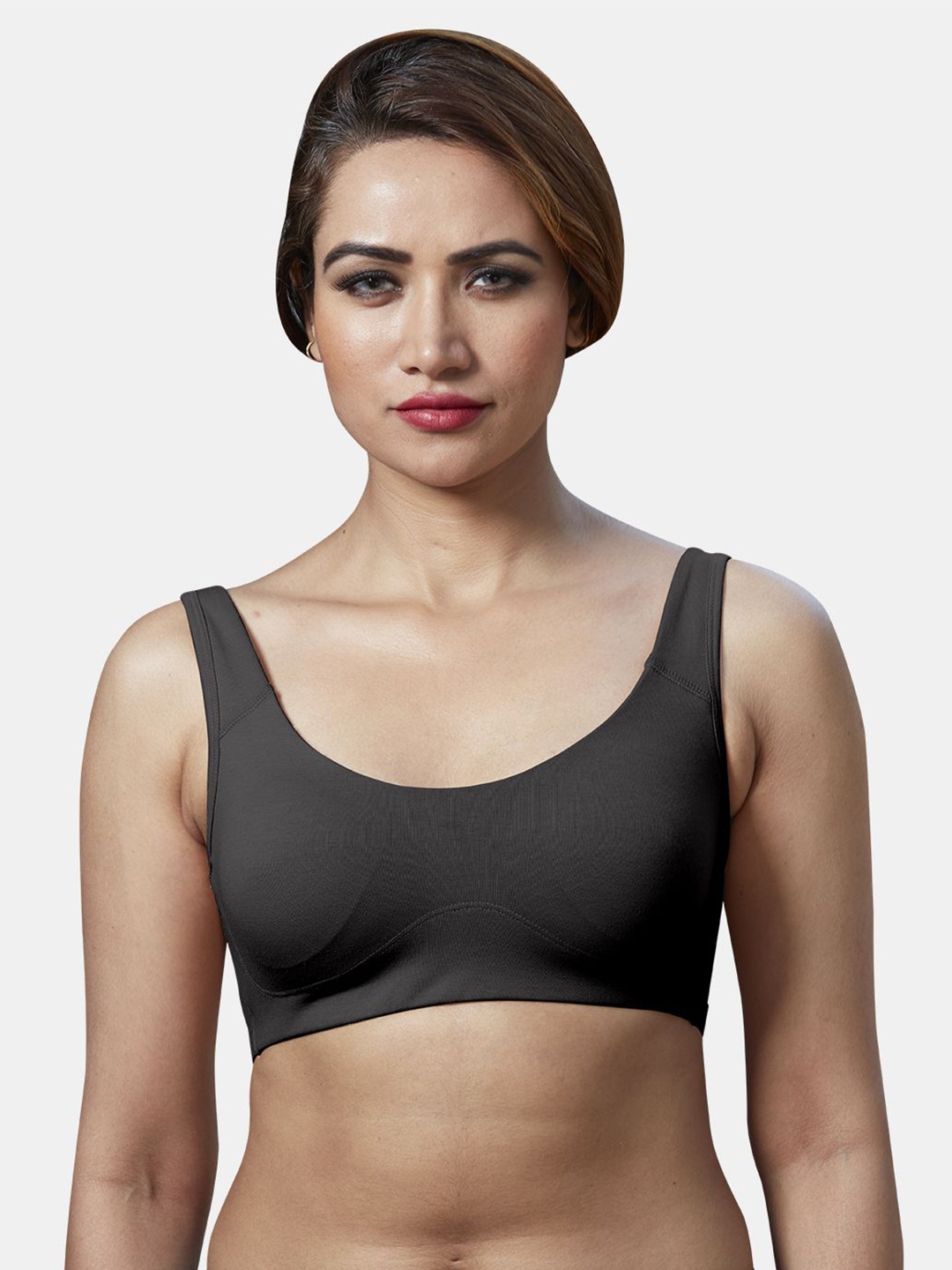 

Dazzle Women Removable Padding Half Coverage Sports Bra, Grey