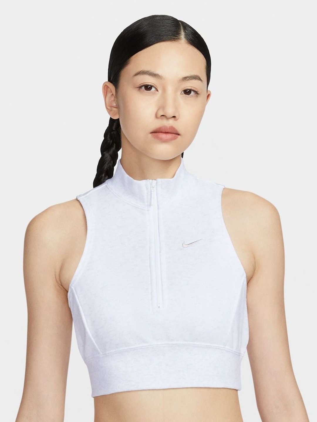 

Nike Sportswear Chill Terry Women's Slim Cropped 1/2-Zip French Terry Tank Top, White