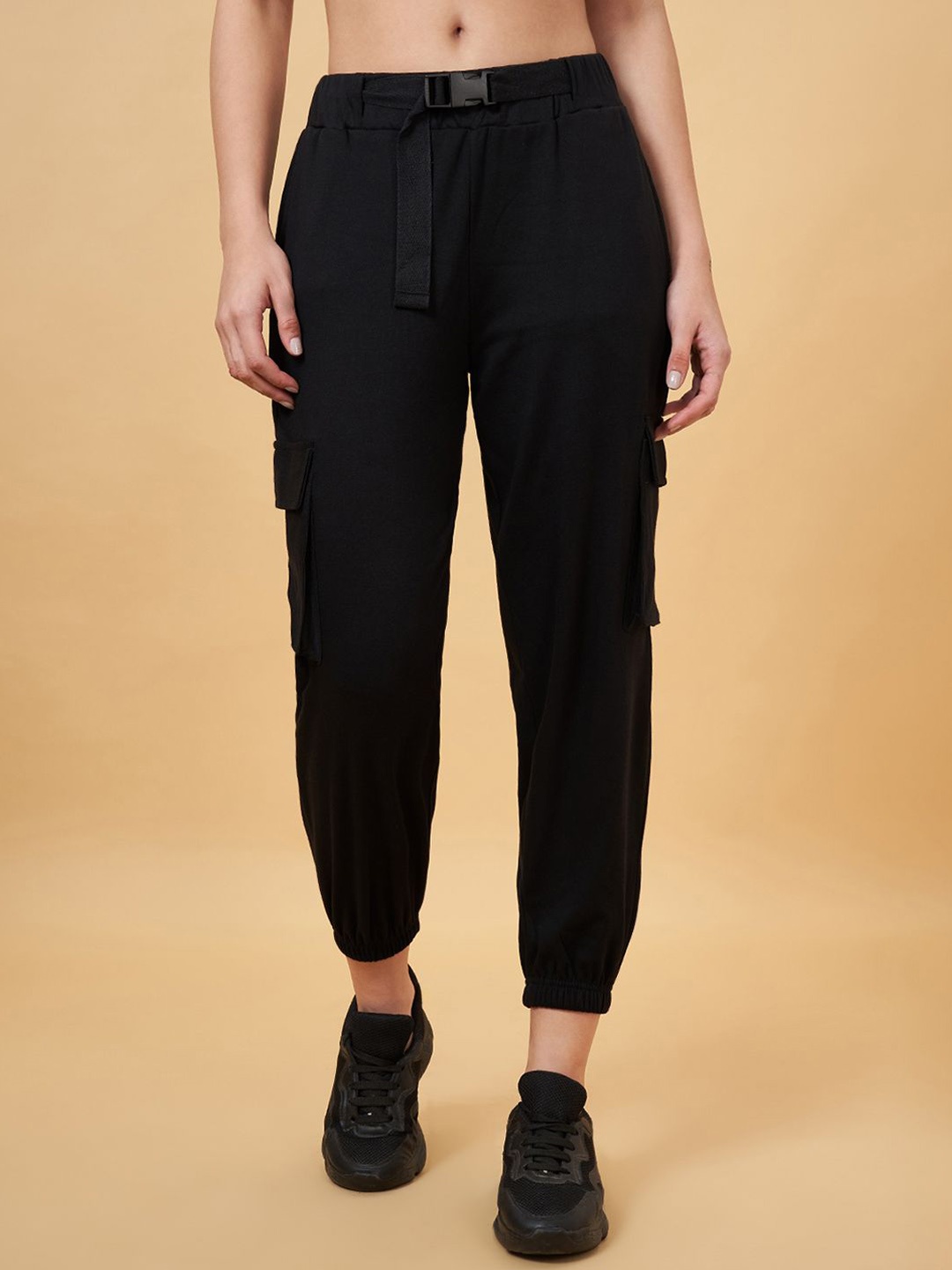 

Ajile by Pantaloons Women Pure Cotton Jogger, Black