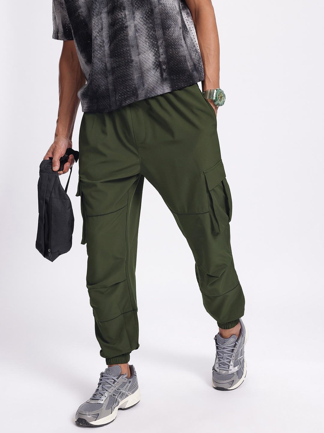 

Kook N Keech Men Urban Utility Cargo-Style Joggers, Olive
