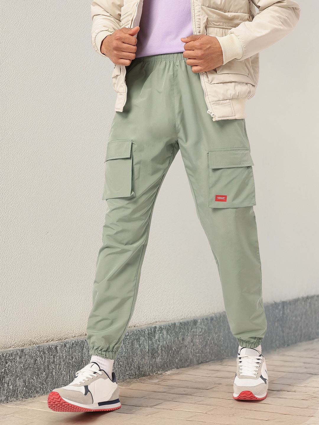 

Kook N Keech Men ZenFit Cargo Casual Joggers, Green