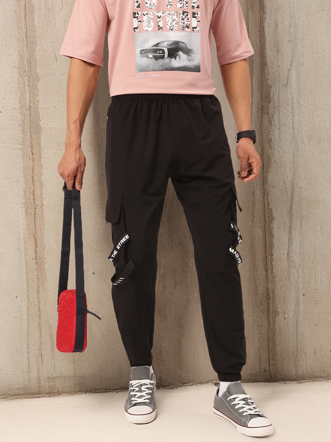 

Kook N Keech Men RelaxRiot Bold Cargo Basics Joggers, Black