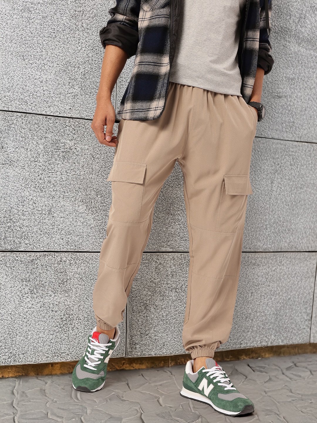 

Kook N Keech Men Comfycore Streetwear Joggers, Beige