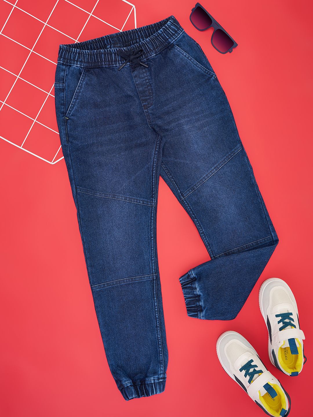 

Pantaloons Junior Boys Mid Rise Joggers, Navy blue