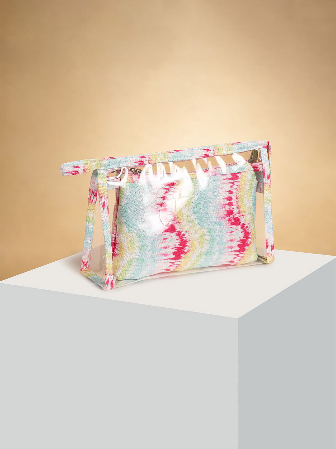 

Forever Glam by Pantaloons Textured Pouch Travel Accessory, Gold