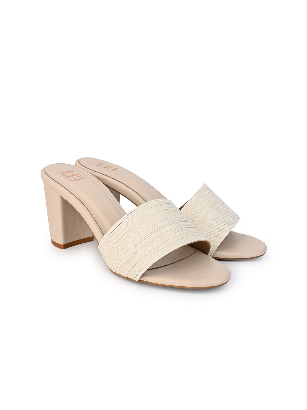 

Hydes N Hues Women Block Heel Sandals, Cream