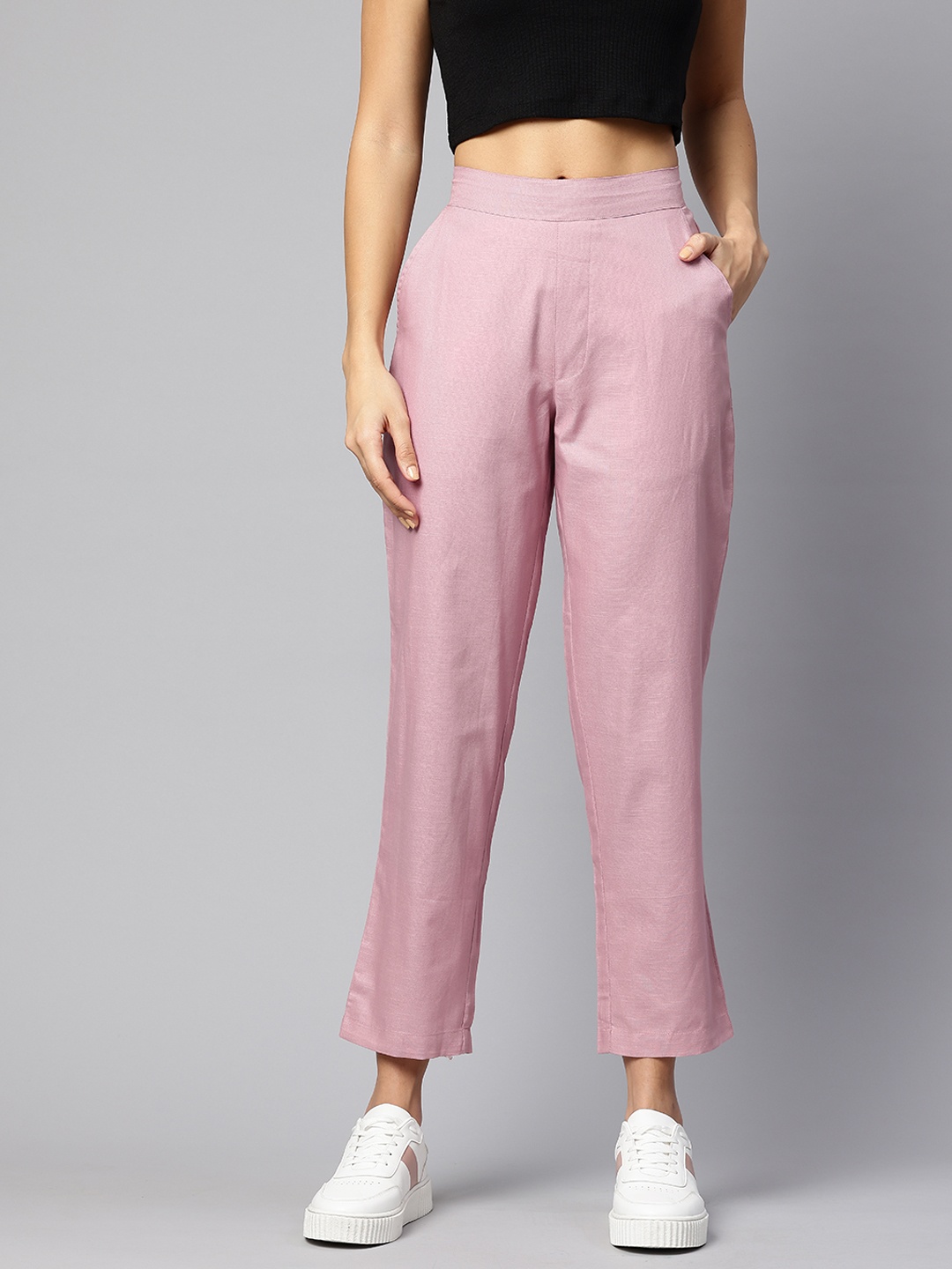 

Popnetic Pure Cotton Peg Trousers, Pink