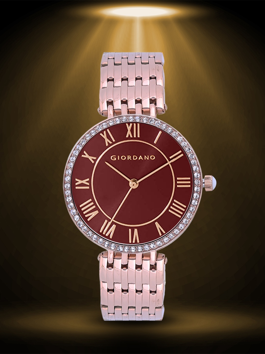 

GIORDANO Women Embellished Dial & Bracelet Style Straps Analogue Watch A2083-88, Maroon