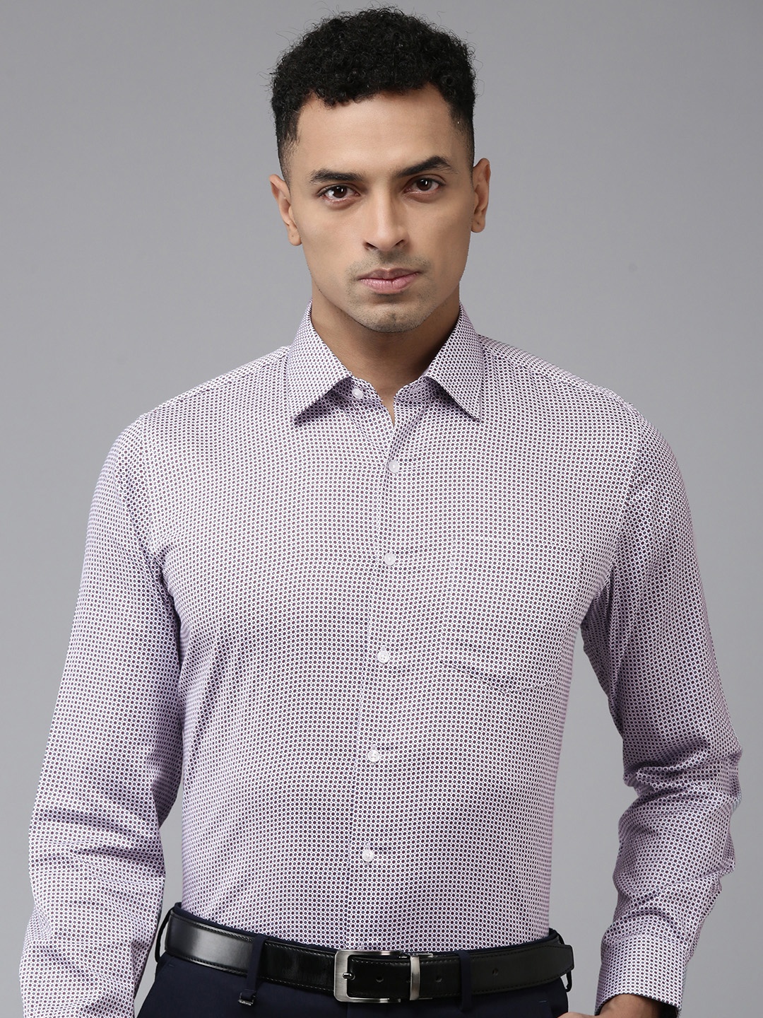 

Van Heusen Slim Fit Micro Ditsy Printed Pure Cotton Formal Shirt, Blue