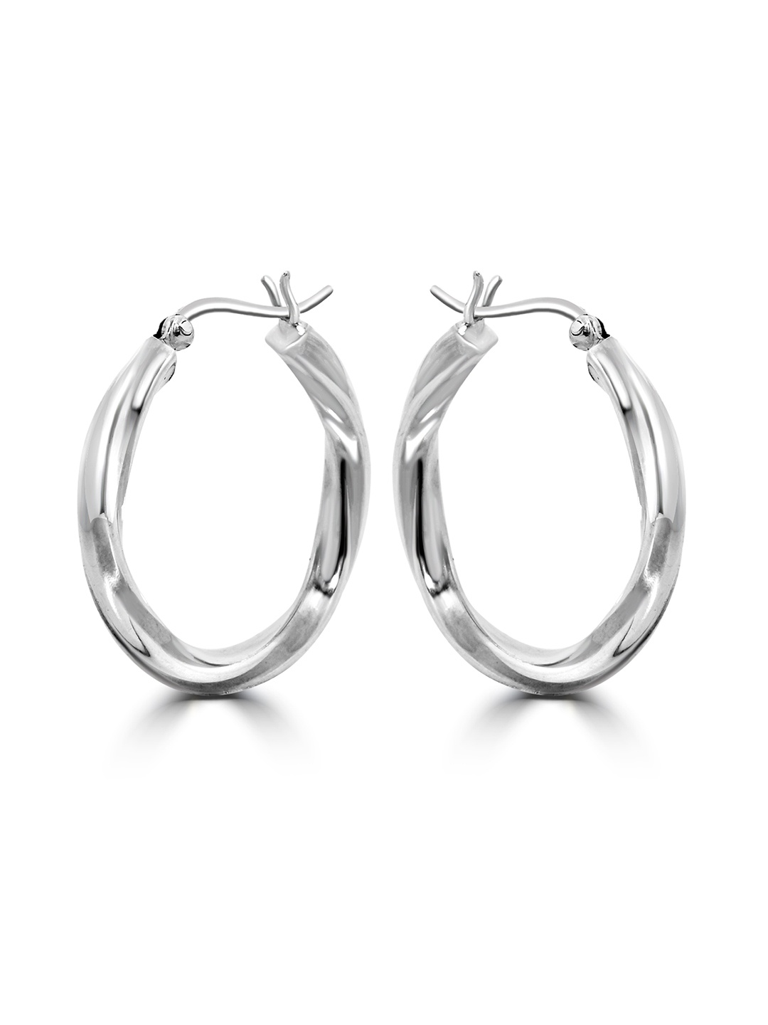

925 SILLER Elegant 925 Sterling Silver Charm Pave Huggie Hoop Earrings