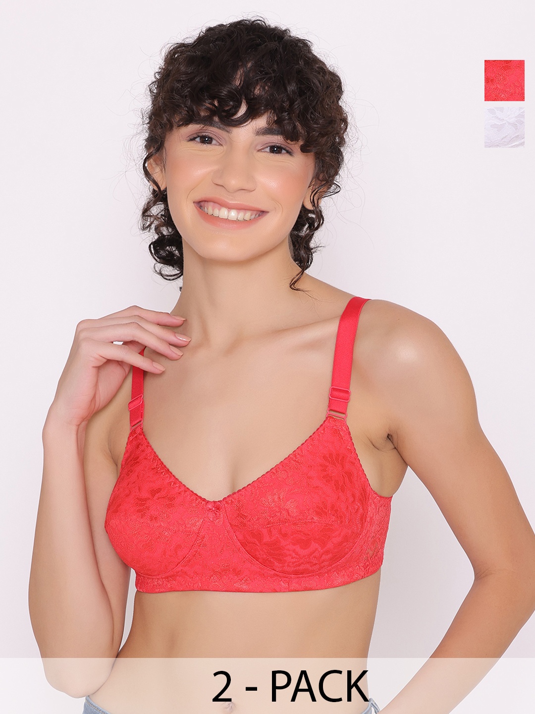 

INKURV Women Bra Full Coverage PACK OF 2, White