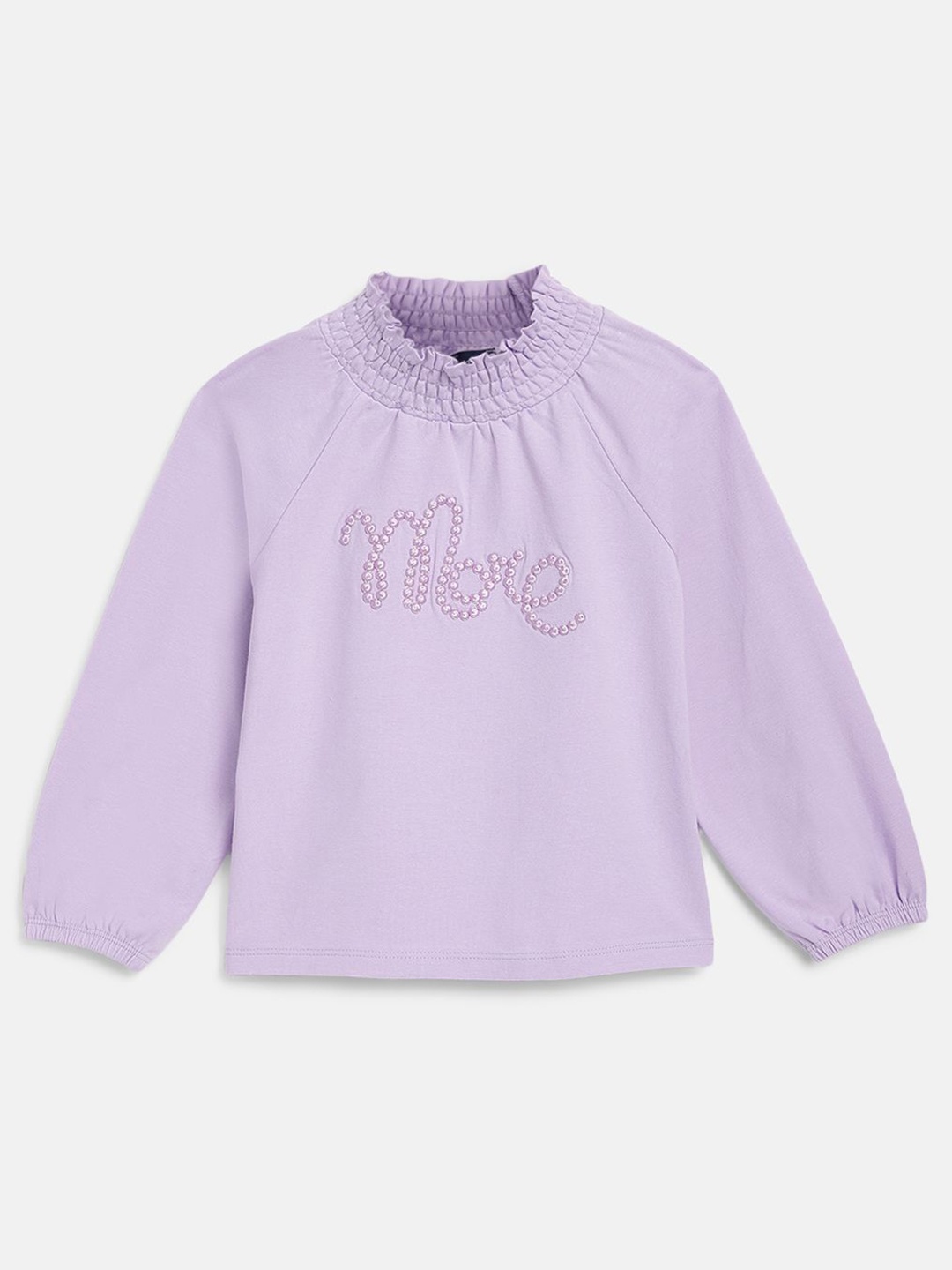 

Chicco Girls Typography Embroidered High Neck T-shirt, Purple