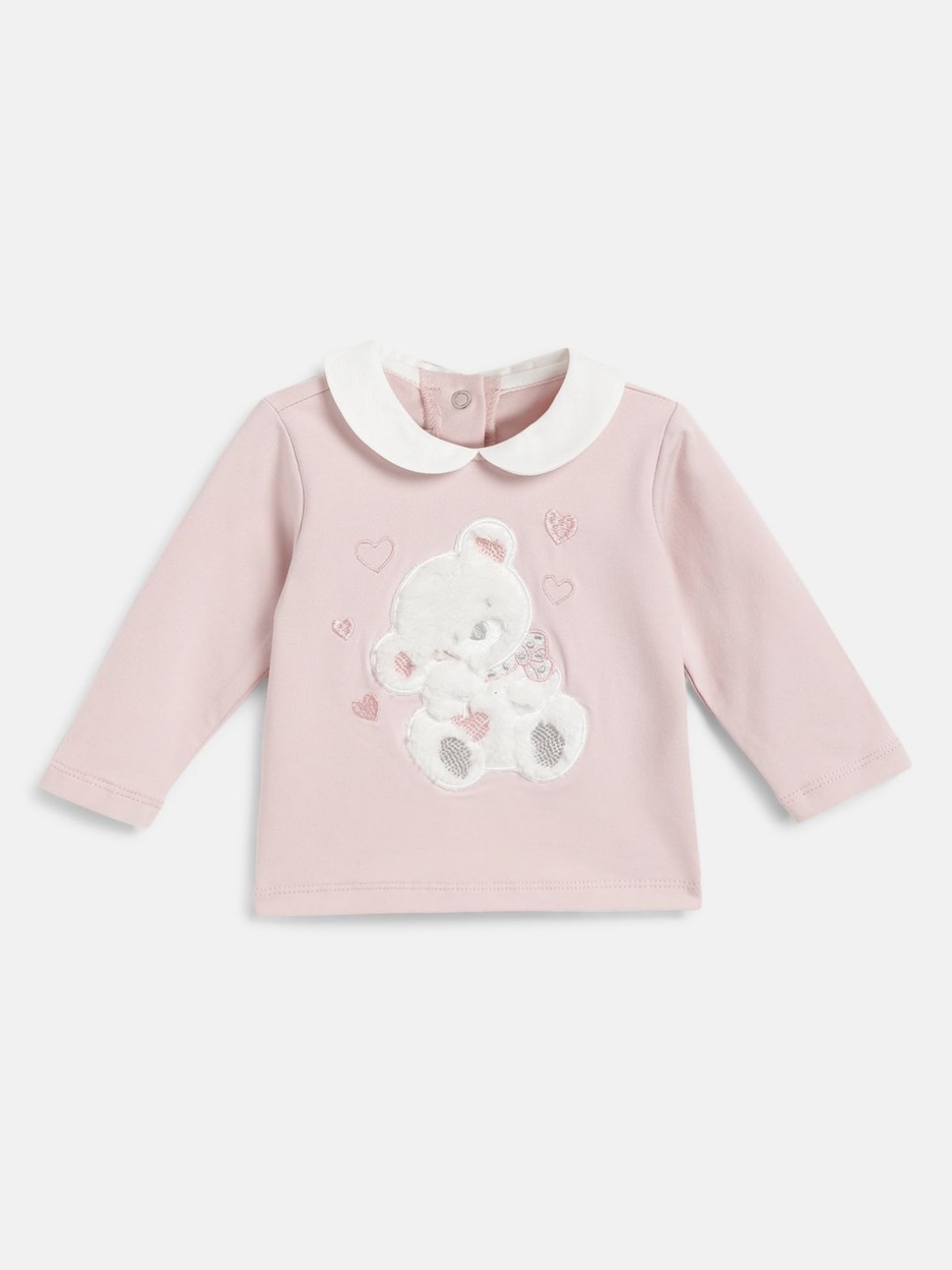 

Chicco Girls Printed Embellished Peter Pan Collar T-shirt, Pink