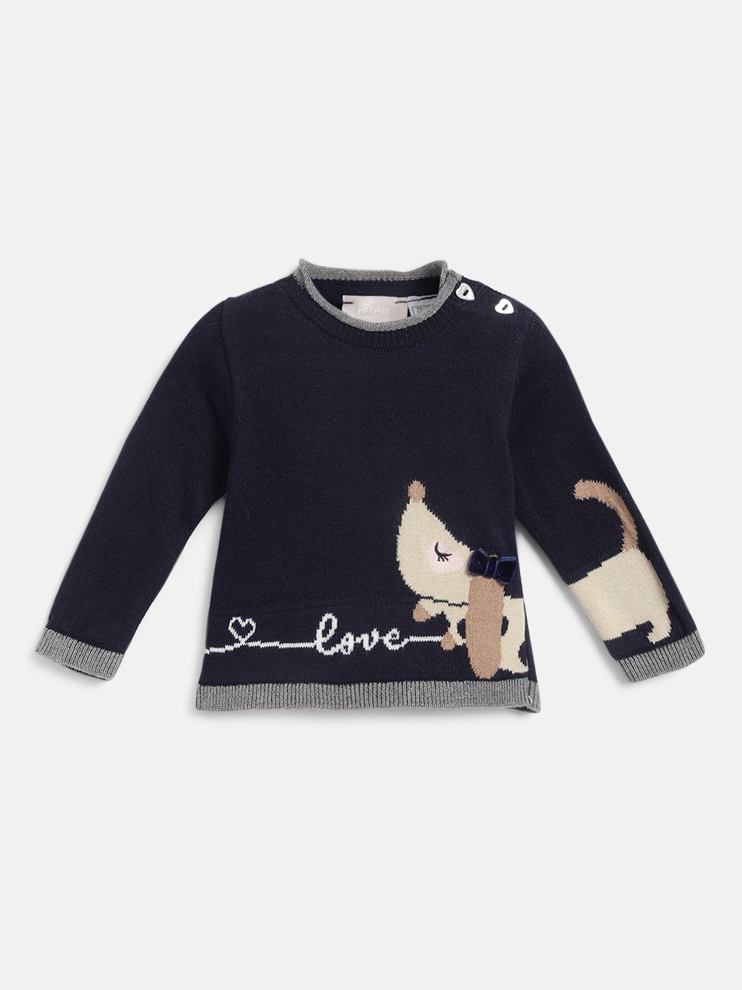

Chicco Girls Printed Pullover, Navy blue