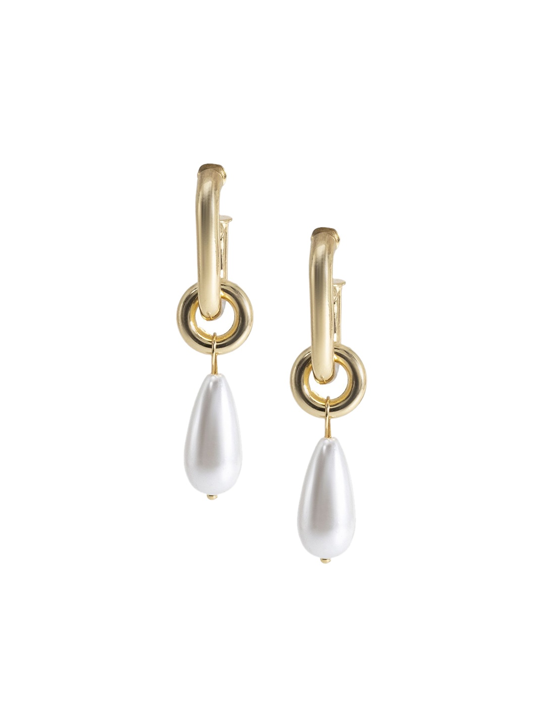 

Shining Jewel - By Shivansh Gold-Plated Contemporary Cubic Zirconia Drop Earrings