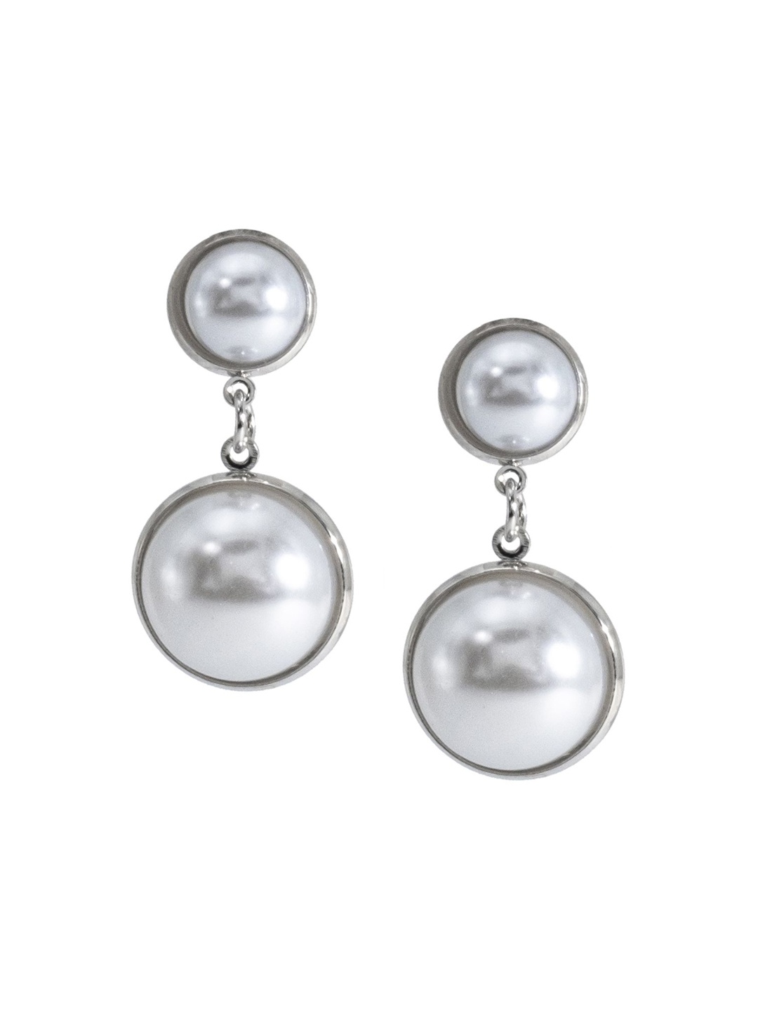 

Shining Jewel - By Shivansh Silver -Plated Contemporary Beaded Drop Earrings