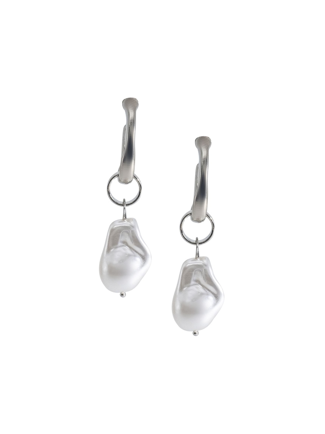 

Shining Jewel - By Shivansh Silver-Plated Beaded Drop Earrings