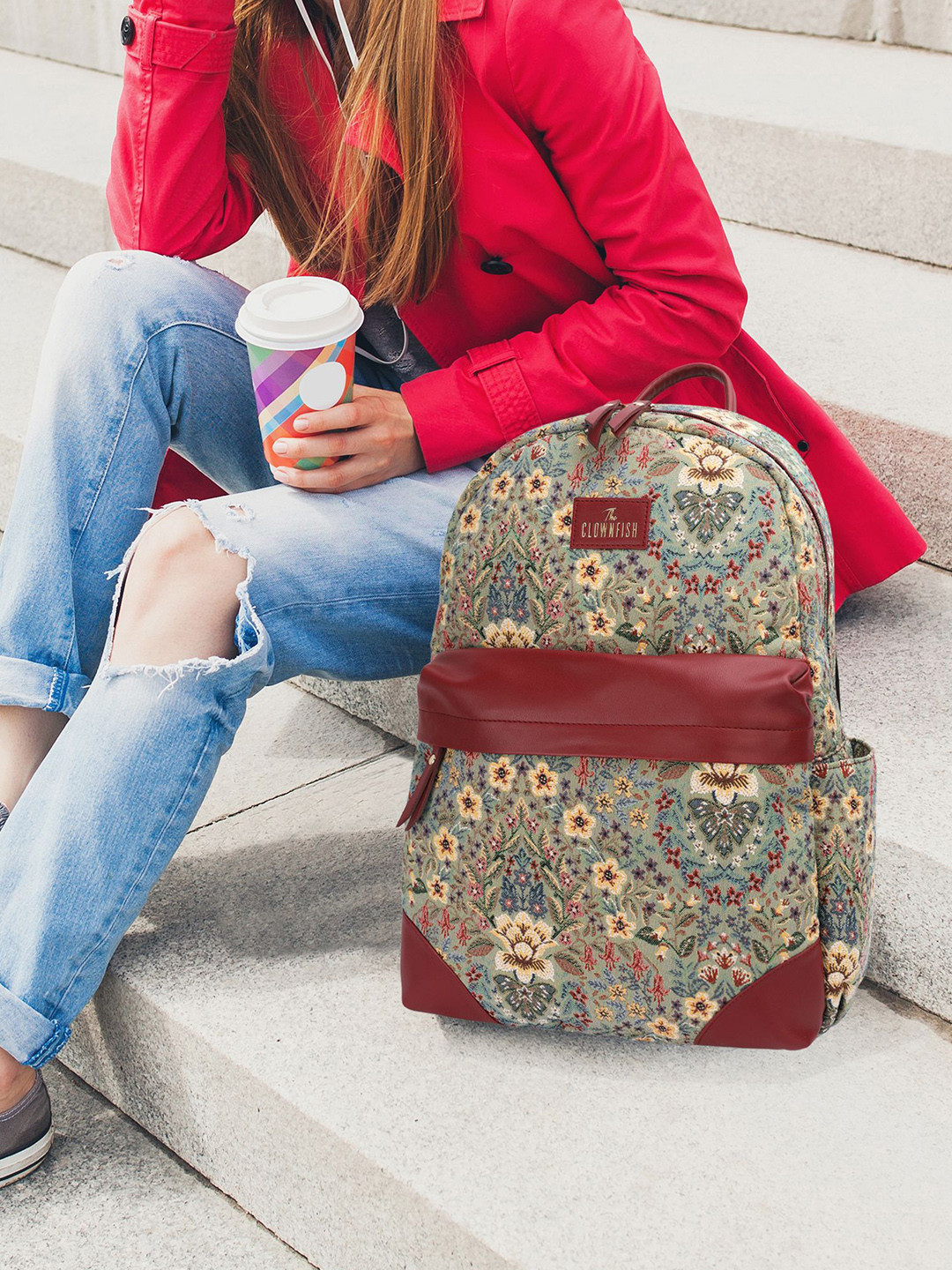 

THE CLOWNFISH Unisex Graphic Backpack, Green