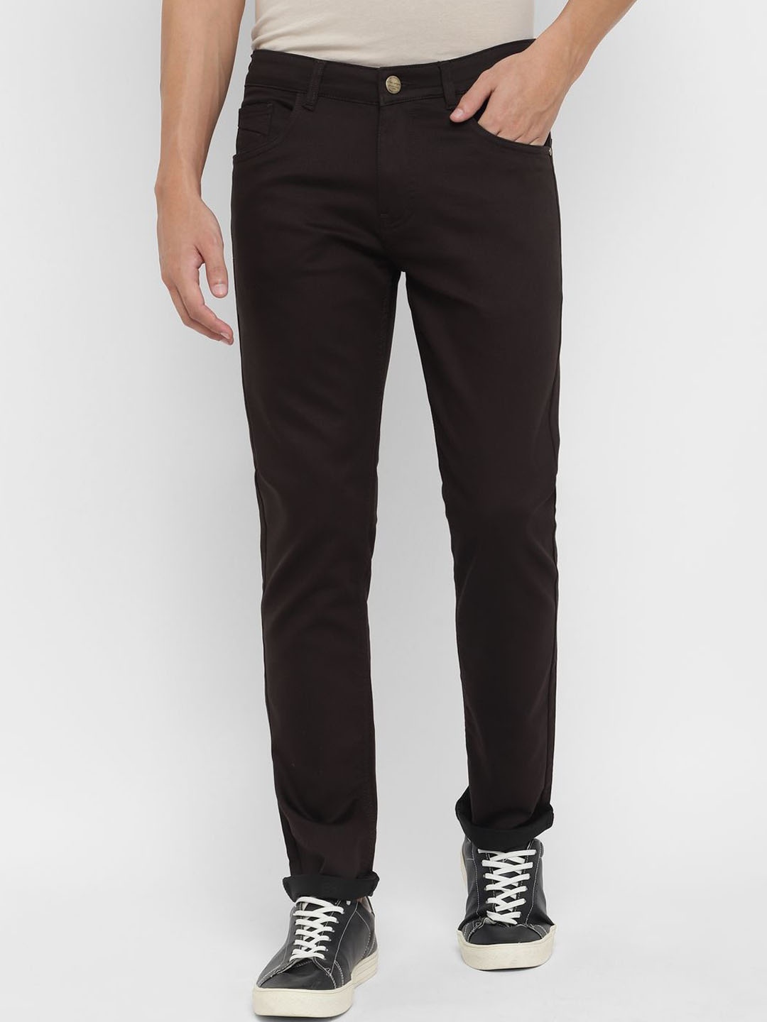 

Allen Cooper Men Mid Rise Regular Fit Strechable Denim Jeans, Brown