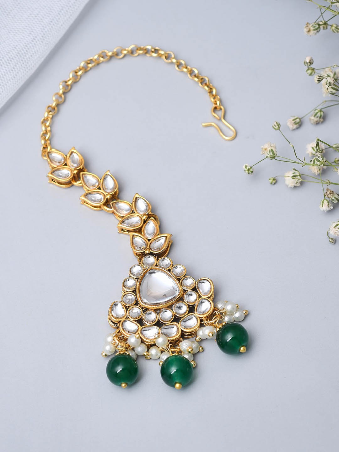 

Designbox Kundan-Studded Maang Tikka, Gold