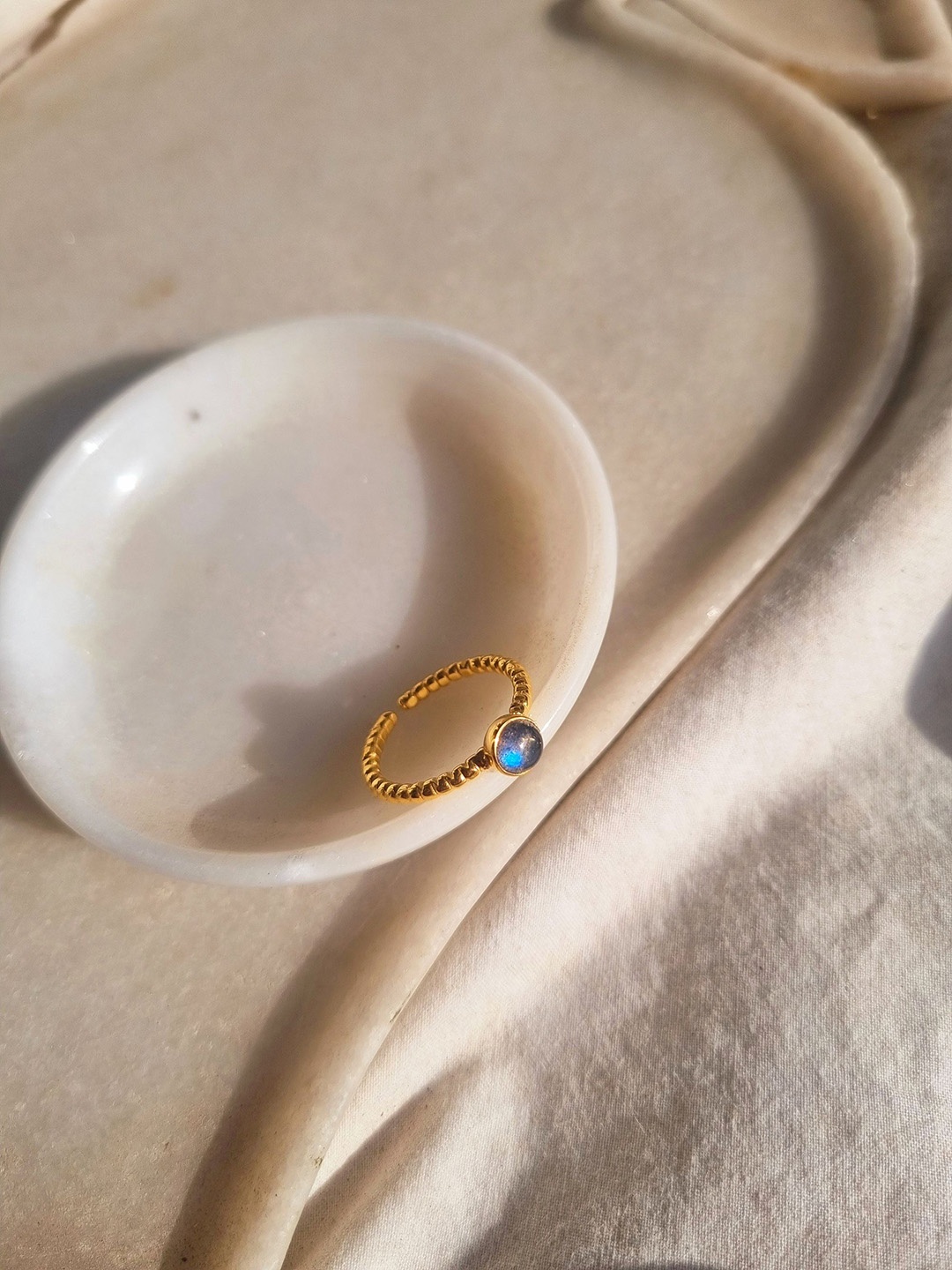 

Kirikiri 22KT Gold Plated Crystal Studded Adjustable Finger Ring