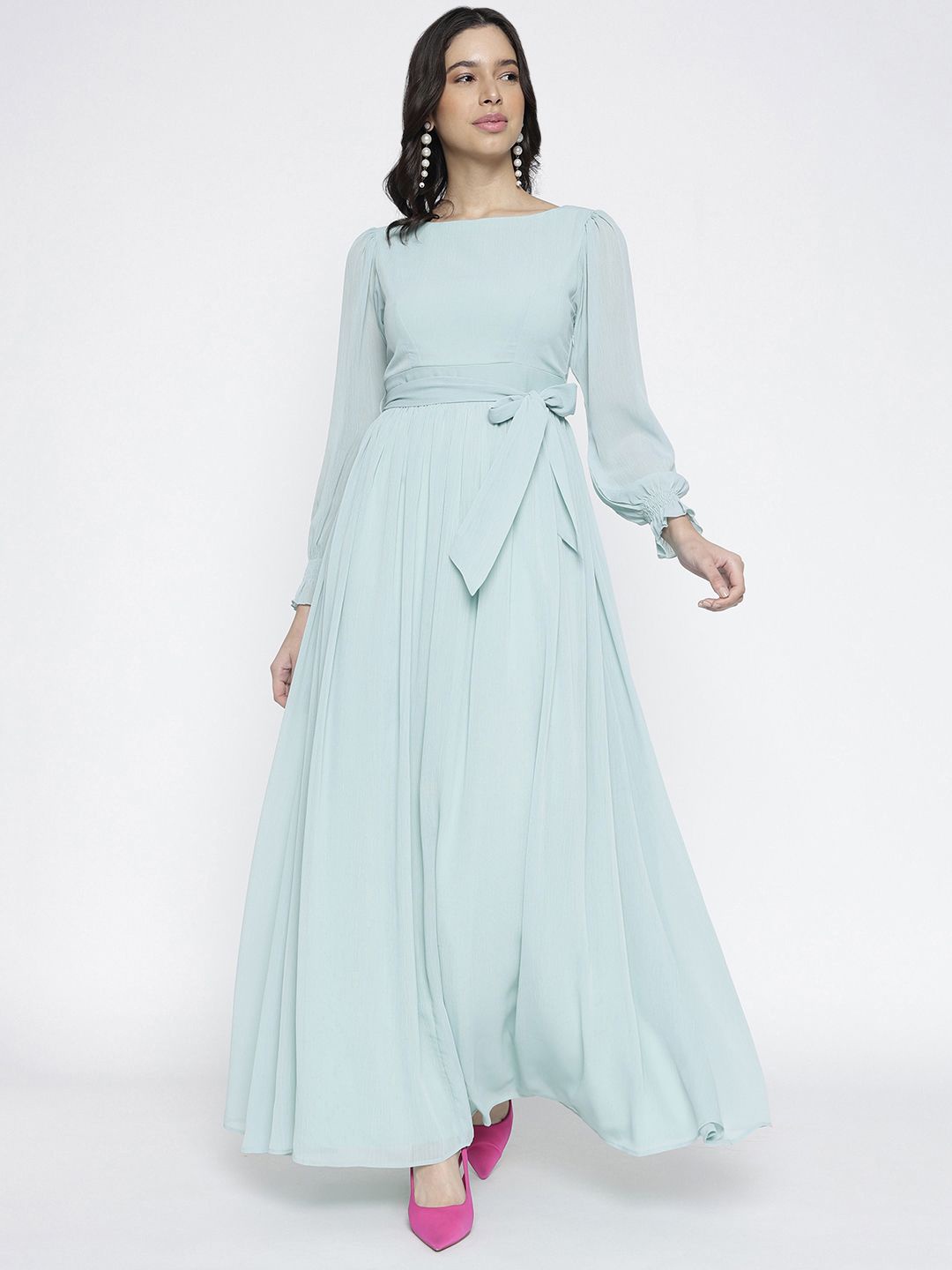 

La Intimo Chiffon Maxi Dress, Teal