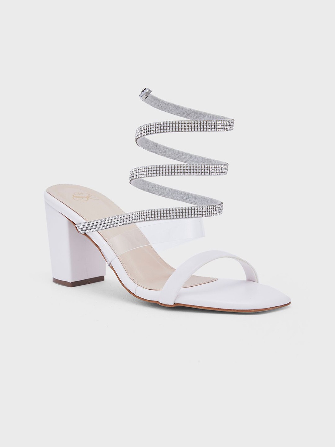 

Sole To Soul Women Embellished Block Sandals, White