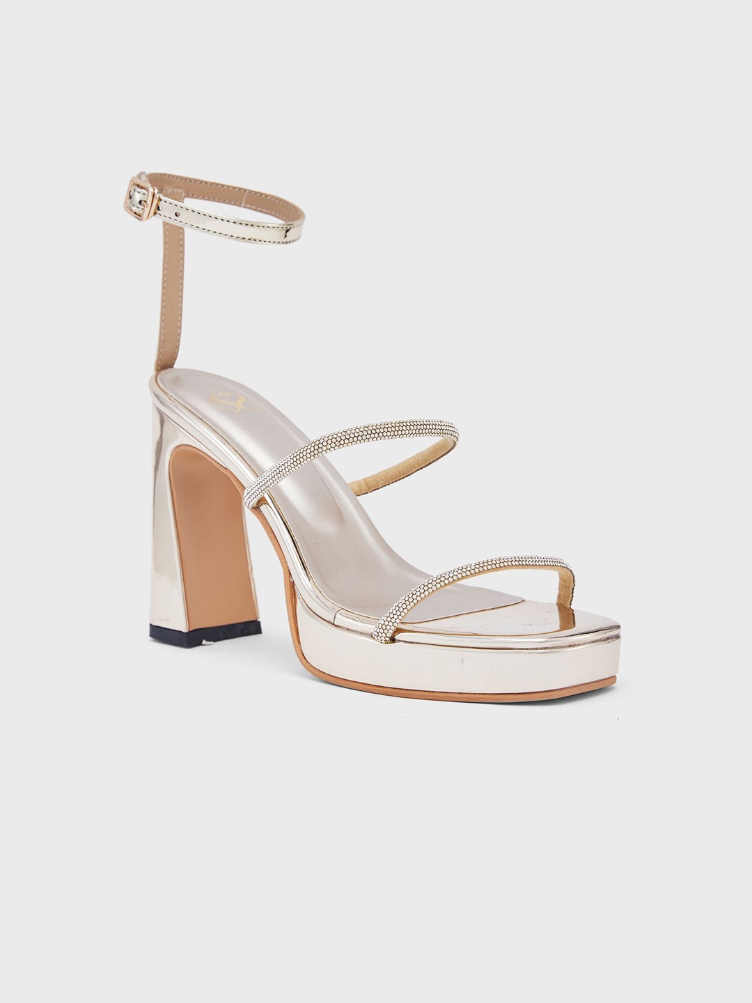 

Sole To Soul Women Party Block Sandals, Gold