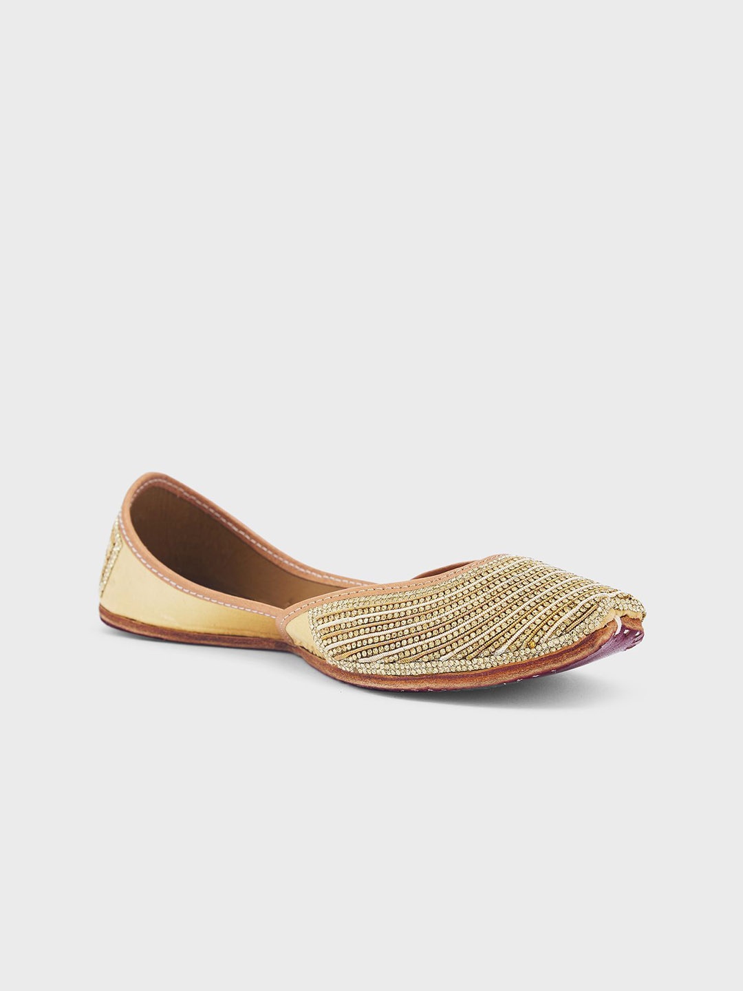 

Sole To Soul Women Embellished Ethnic Mojaris Flats, Gold