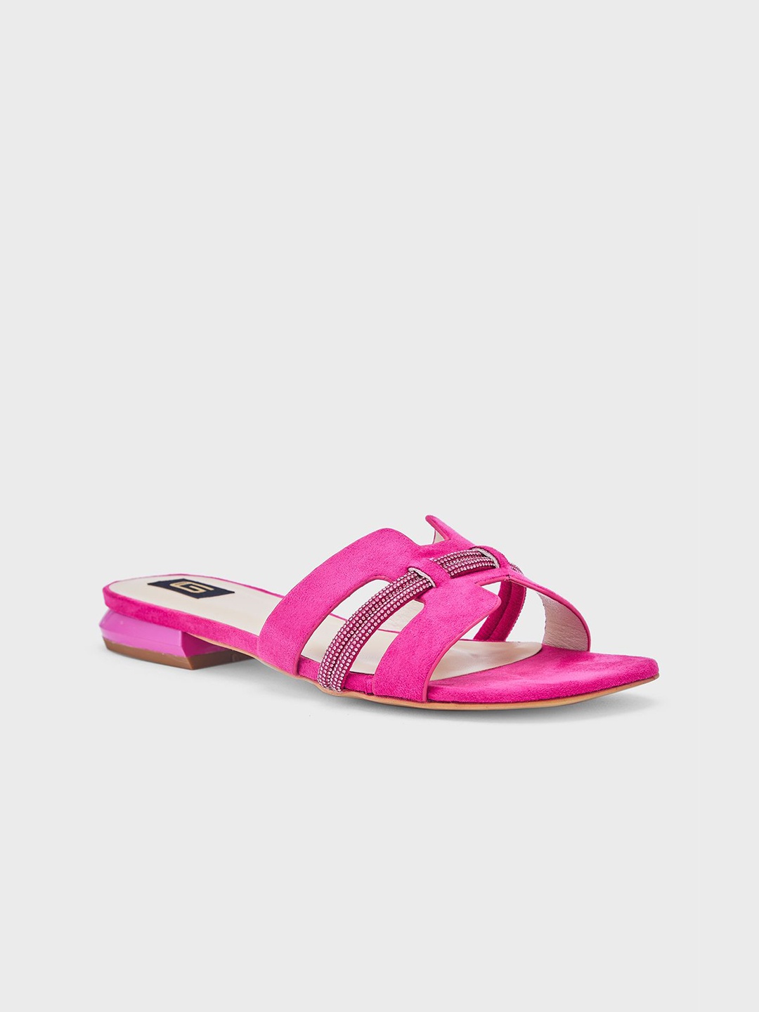 

Sole To Soul Women Colourblocked Open Toe Flats with Bows, Pink