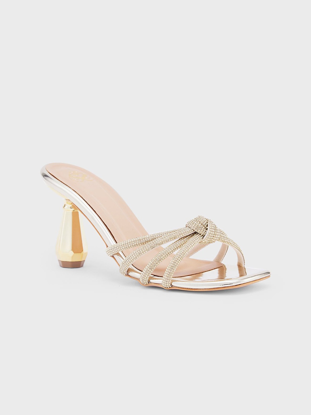 

Sole To Soul Embellished Party Block Sandals Heels, Gold
