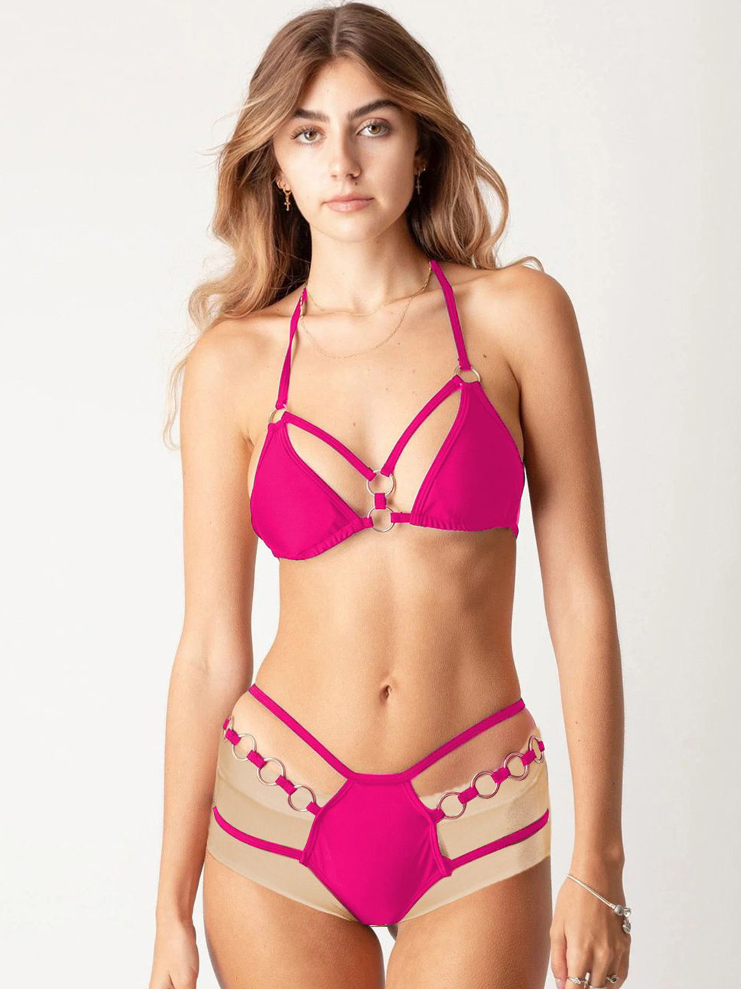 

KRENOZ Non-Padded Lingerie Set-BK-5-PINK-P1