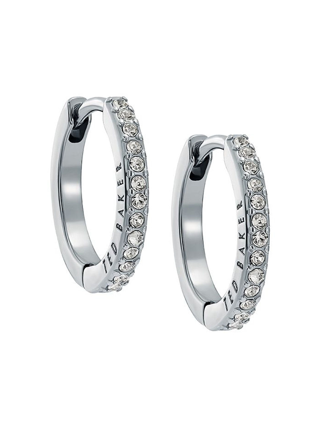 

Ted Baker Silver-Plated Crystals Studded Hoop Earrings