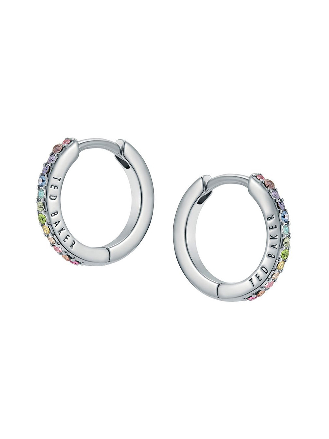 

Ted Baker Silver-Plated Crystals Studded Hoop Earrings