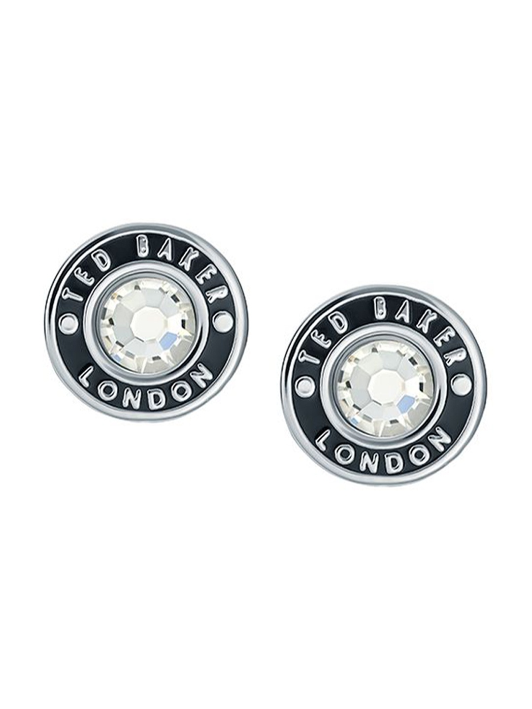 

Ted Baker Silver-Plated Crystal Studded Button Stud Earrings