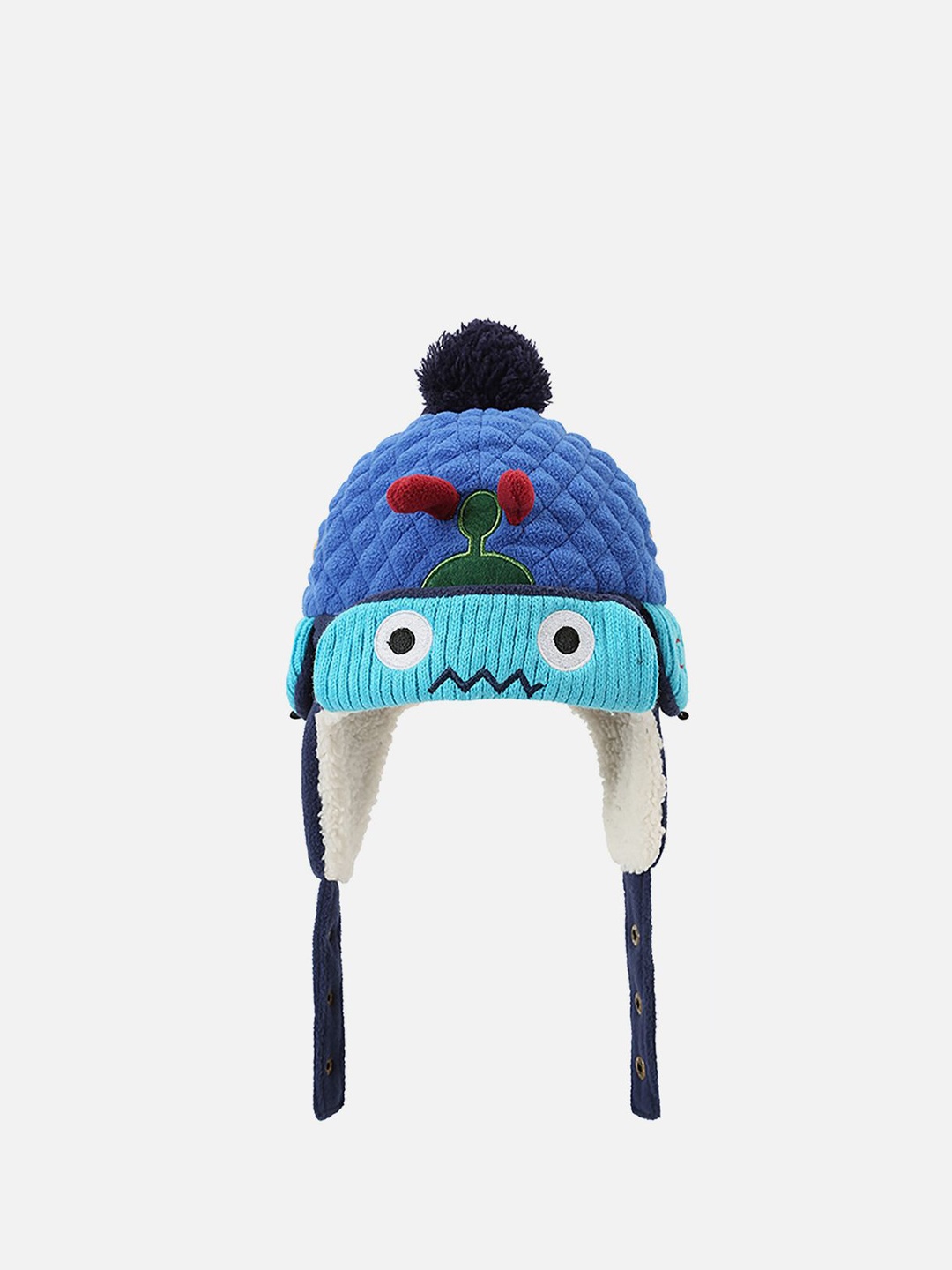 

Little Surprise Box LLP Unisex Kids Robot Theme Woollen Beanie With Mufflers & Gloves, Blue