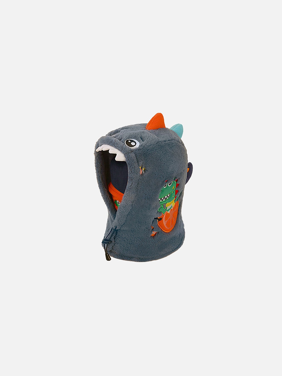 

Little Surprise Box LLP Unisex Kids Dino Theme Woollen Beanie, Grey